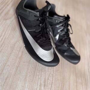 Nike Black and Silver Track Shoes
